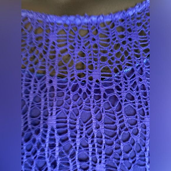 Blue purple crochet top attached tank - Picture 5 of 7